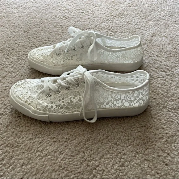 David s Bridal Shoes Db Studio Crotchet Lace Sneakers Poshmark
